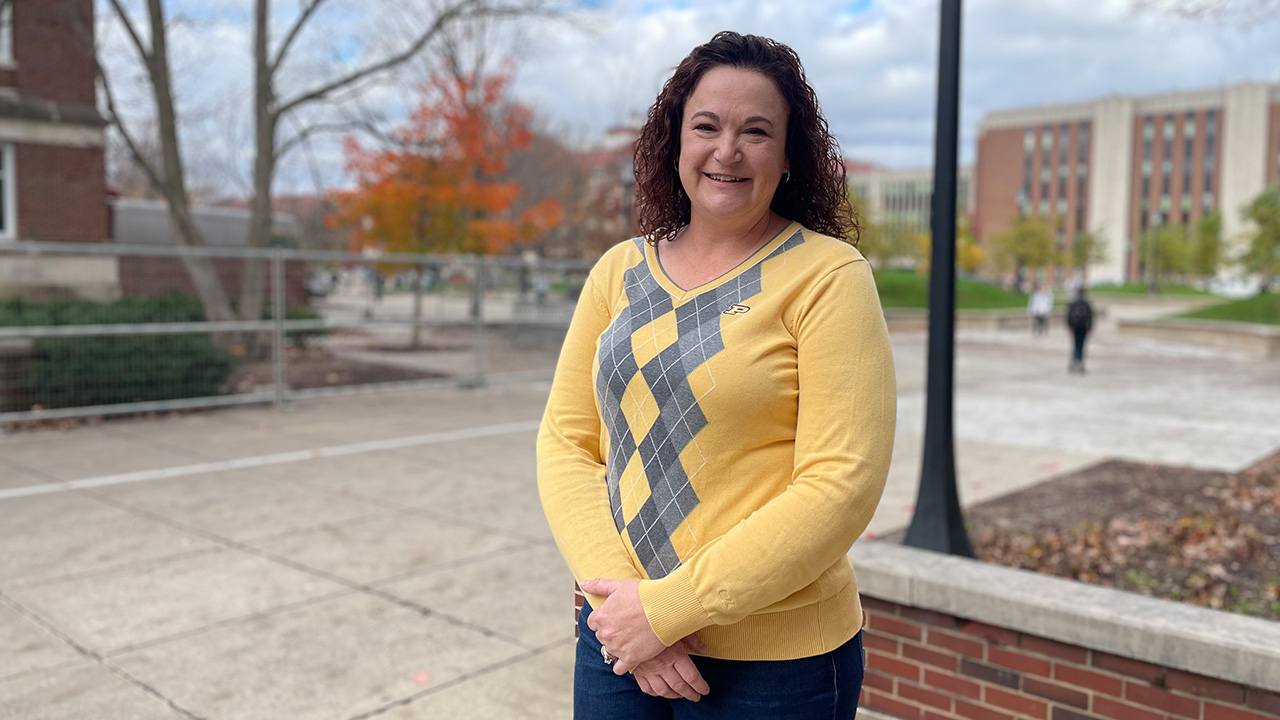 Lisa Taylor standing outside at Purdue University