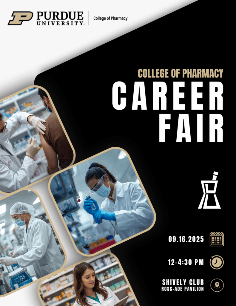 Decorative image promoting the College of Pharmacy Career Fair.
